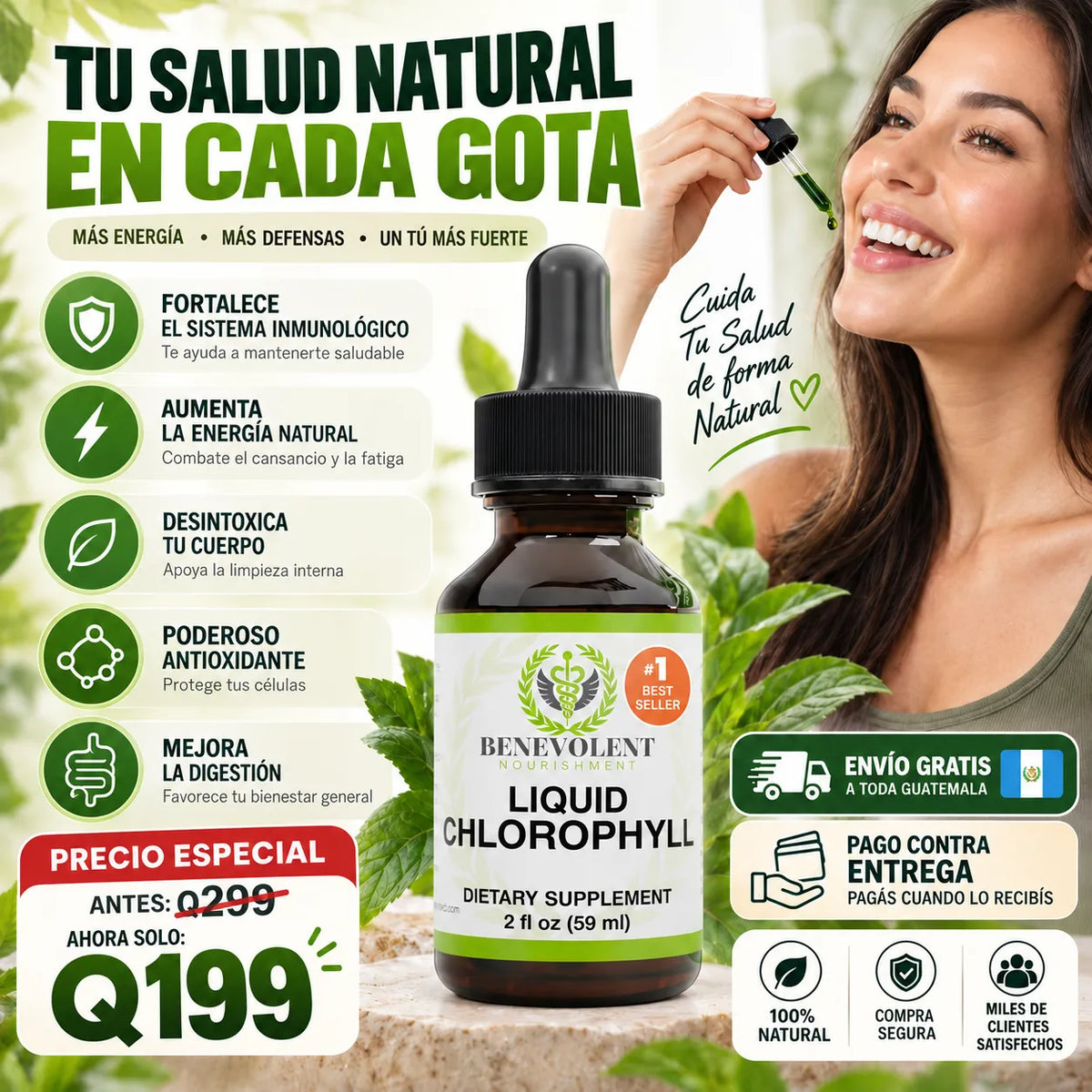 Benevolent Chlorophyll - Desodorante Interno 100% Natural