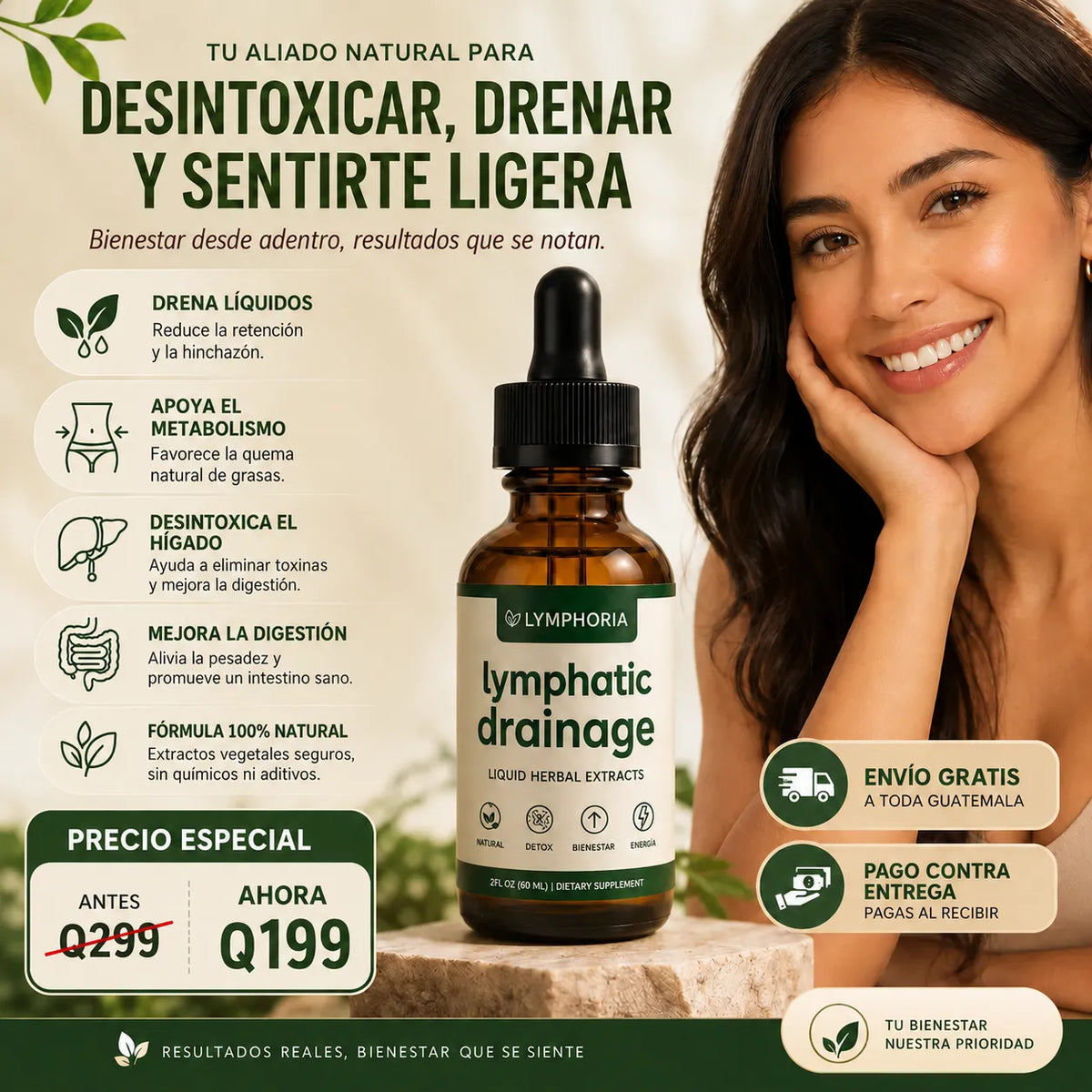 Gotas Herbales para Drenaje Linfático