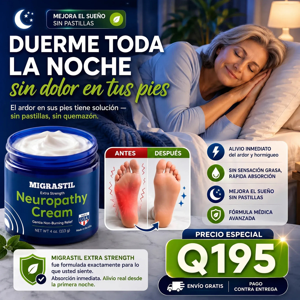 Neuropathy Cream - Alivio real para el ardor y hormigueo en tus pies.